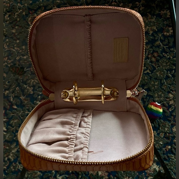 Trish Mc Evoy Makeup bag Zip Around Faux leather snakeskin brown - Picture 10 of 17